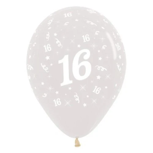 Balloons Age 16 Jewel Crystal Clear  - Pack of 25
