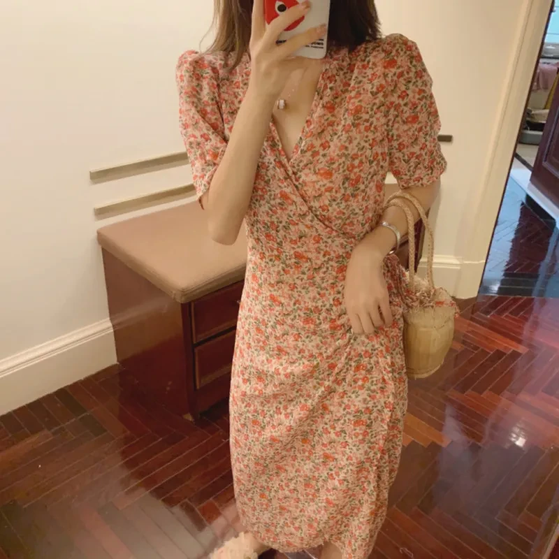 Fashionable dress with flowers