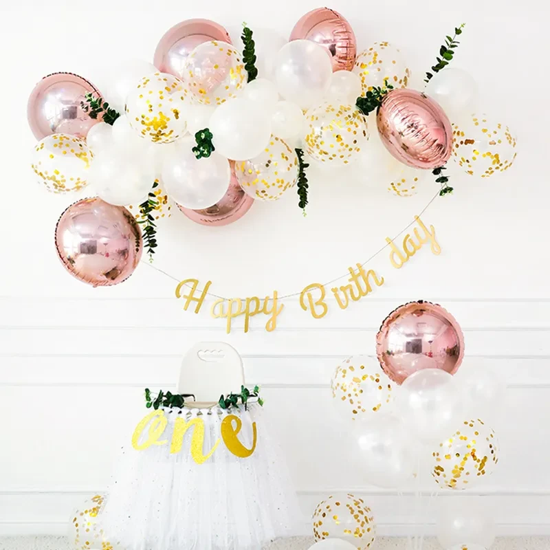 Birthday decoration scene layout balloons