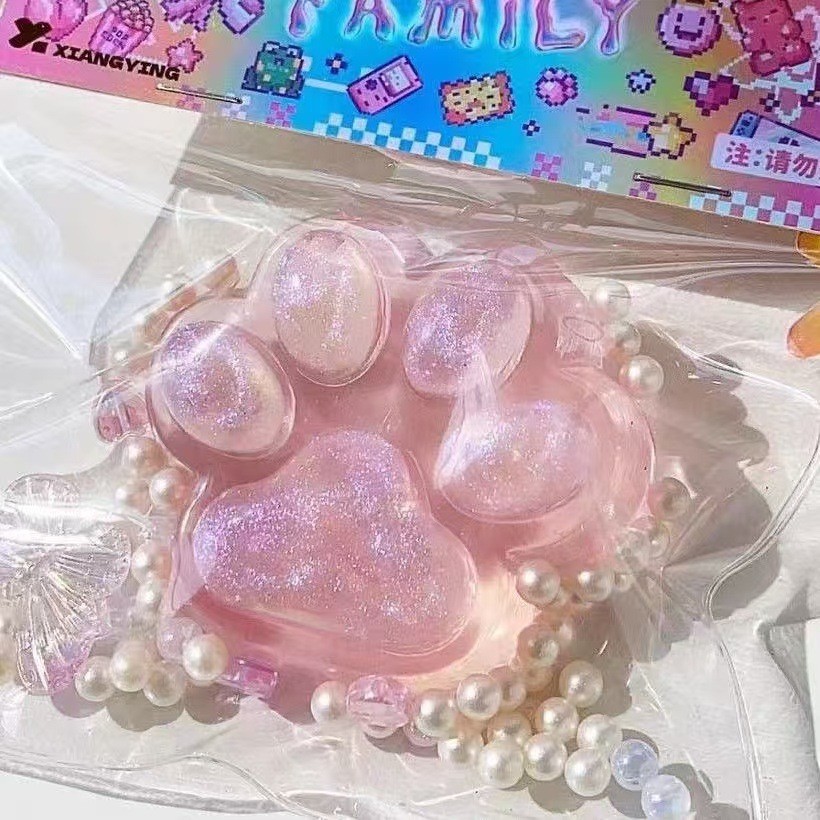 Colorful Transparent Cat's Paw Squeezing Toy Vent Toys