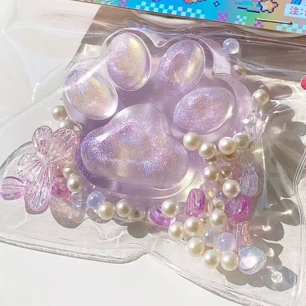 Colorful Transparent Cat's Paw Squeezing Toy Vent Toys