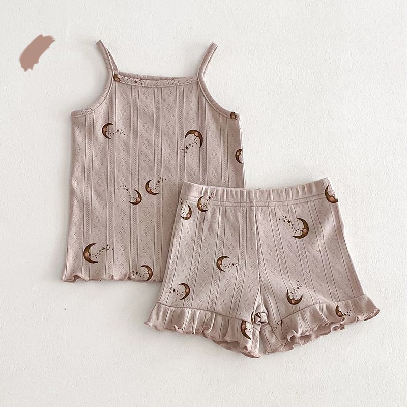 Girls' Camisole Shorts Two-piece Set Breathable Home Clothing