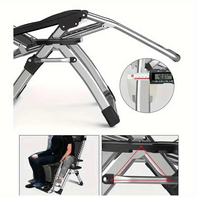 Zero Gravity Chair Premium Outdoor Folding Lounge Chair for Lawn, Adjustable Reclining with Optional Cushion