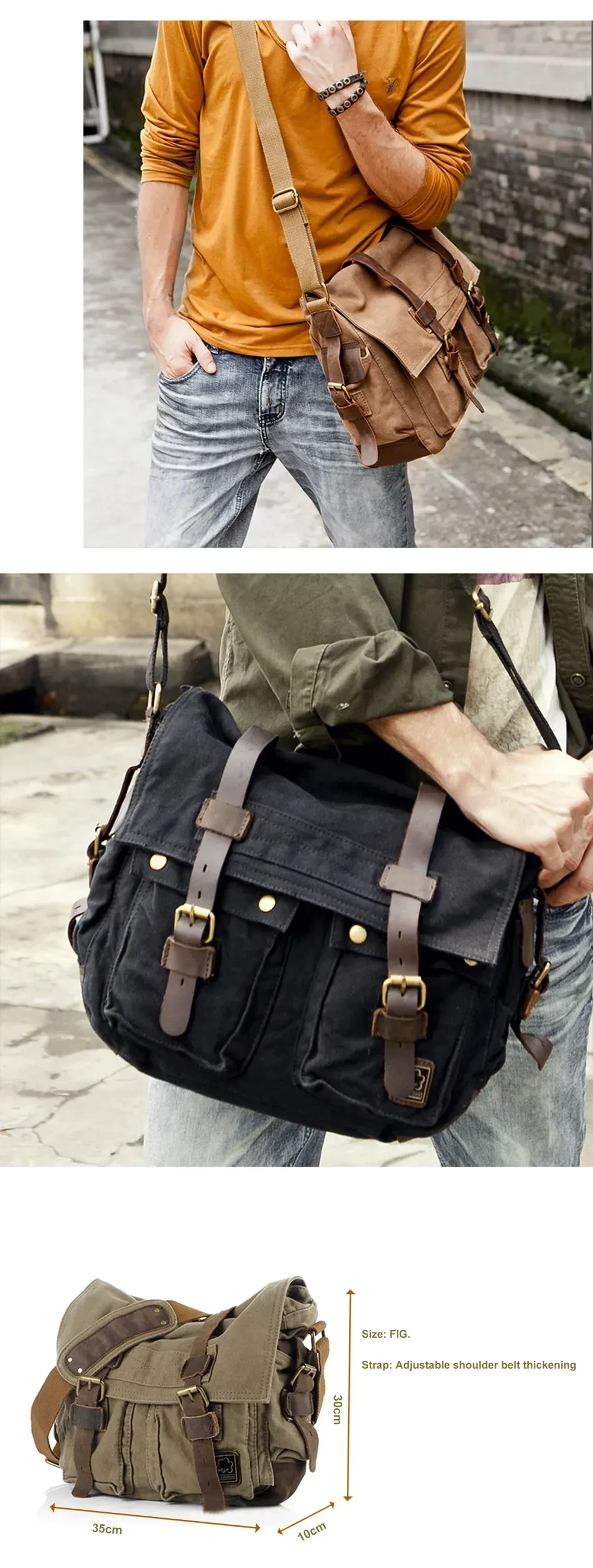 Canvas messenger bag