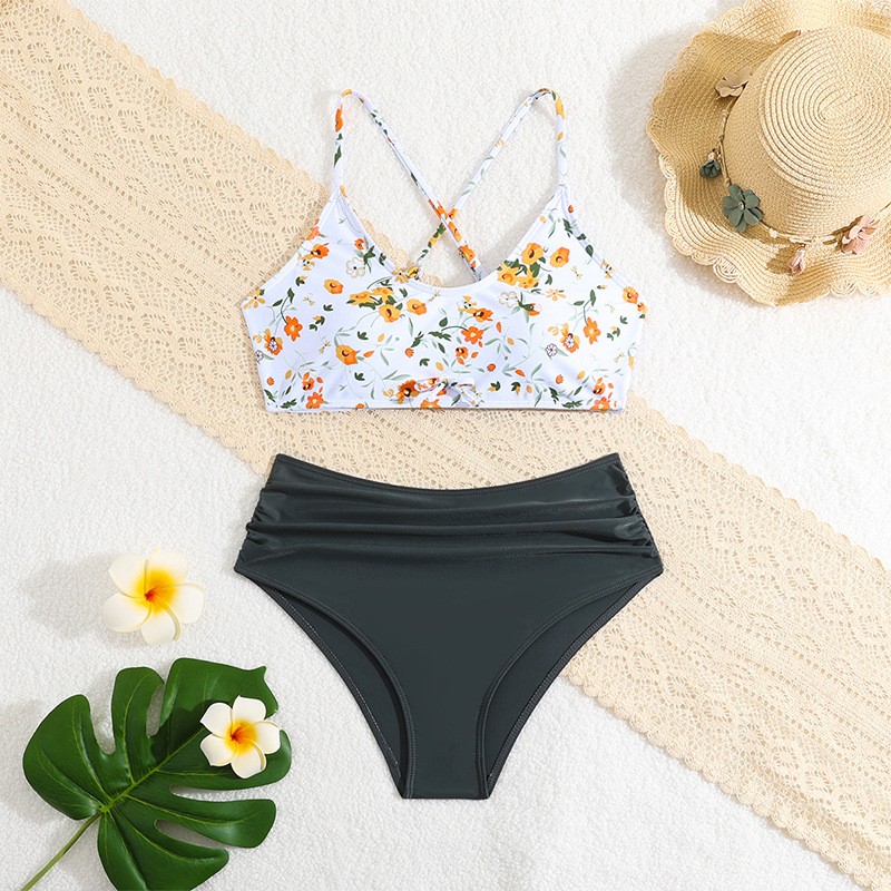 Floral Print Swimsuit For Girls