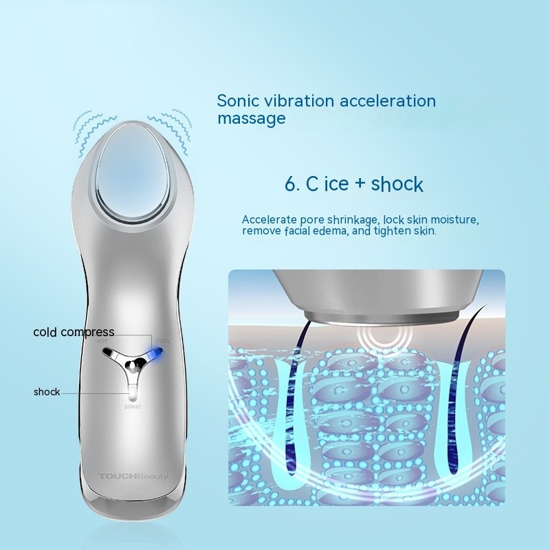 Warm And Cold Skin Rejuvenation Beauty Instrument Sonic Vibration