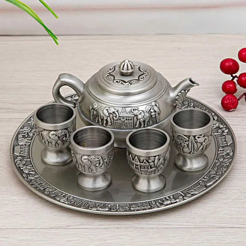 Glass teapot and cup set