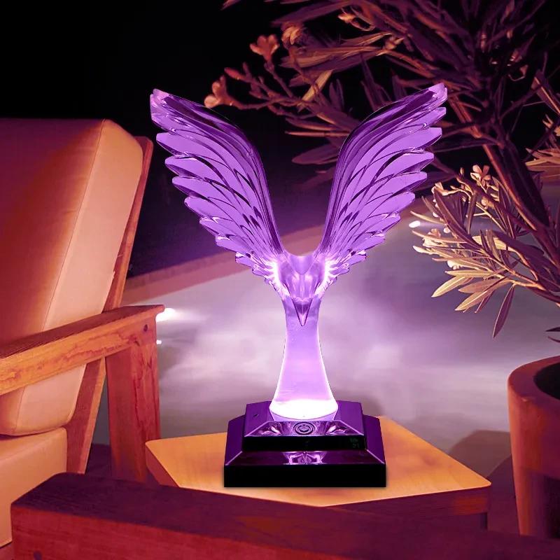Crystal Eagle Desk Lamp Wireless Charging Touch Ambient Light