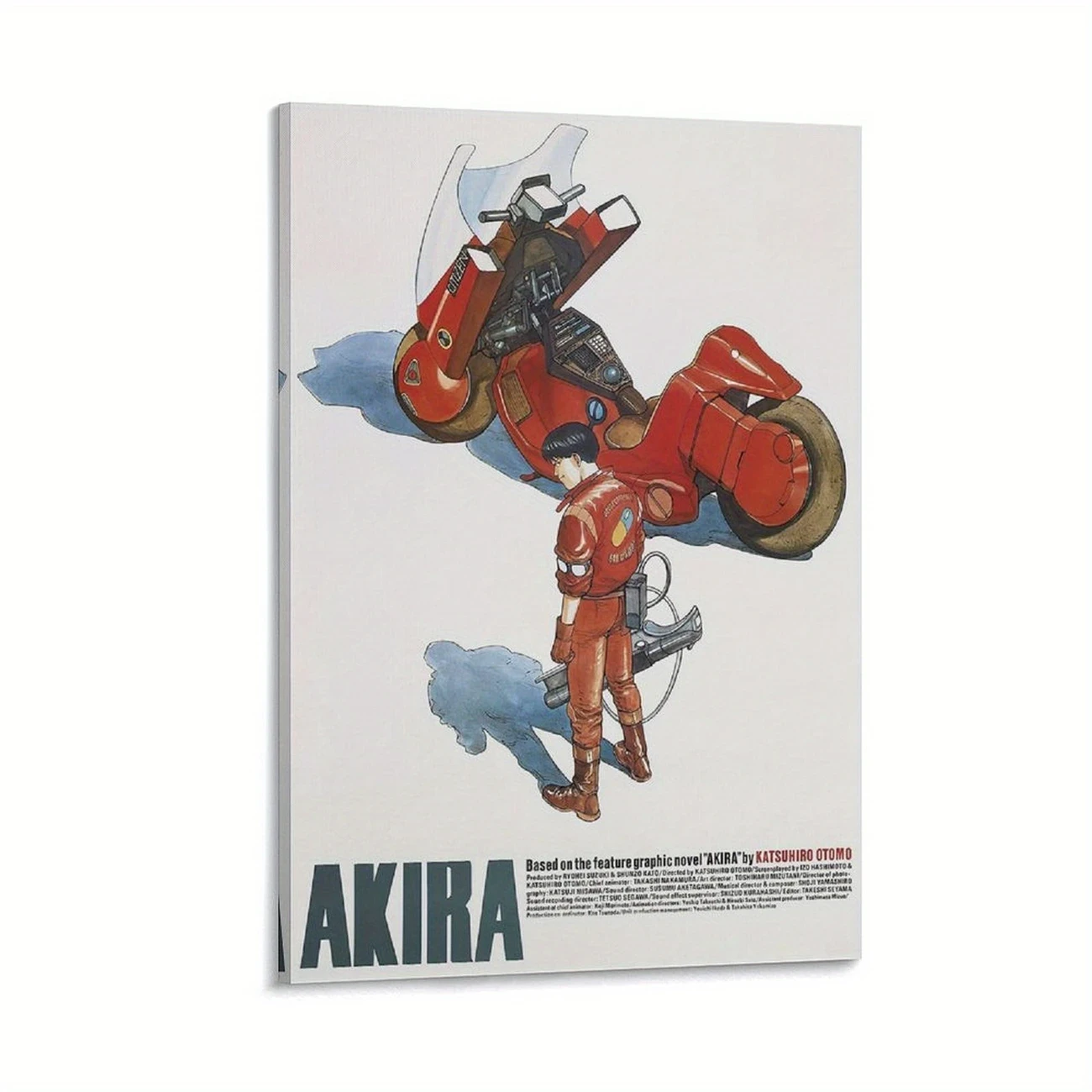 Akira Anime Poster with Inner Frame  Vintage Retro Art Deco Style Canvas Wall Art