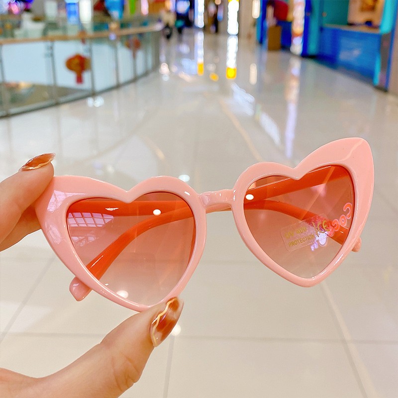 Children's Peach Heart Sunglasses Girls' UV Protection
