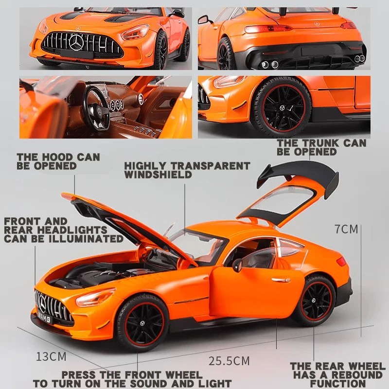Mercedes Benz GTR Miniature Collection - Simulation Alloy Car Diecast Vehicle with Sound & Light