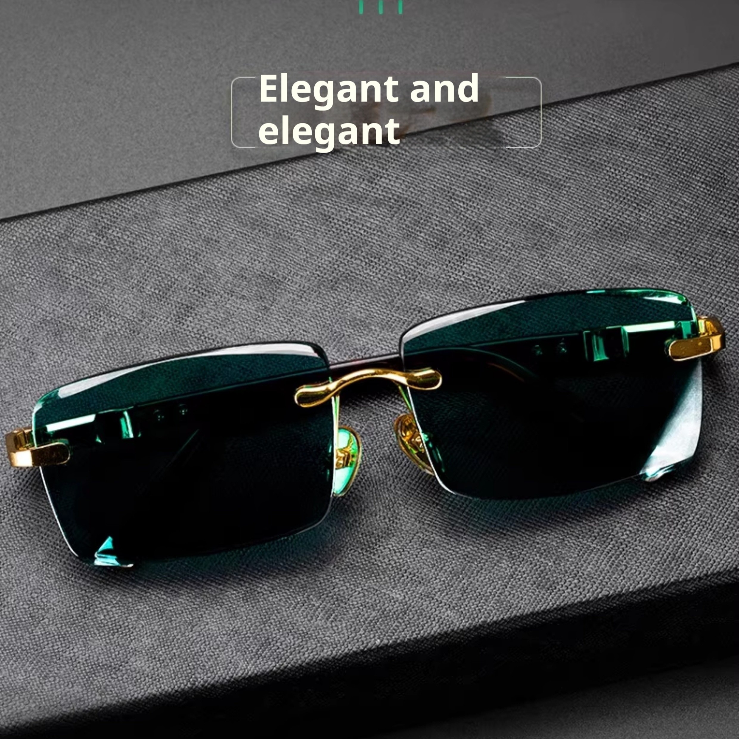 High End Wealth Attracting Dark Green Crystal Glasses