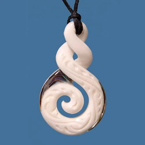 Bone Twist Koru Pendant