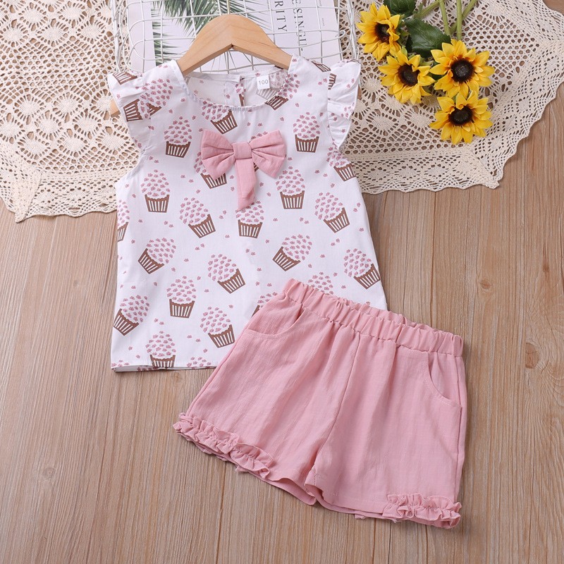 Fashion Children Short Sleeve Shorts Suit