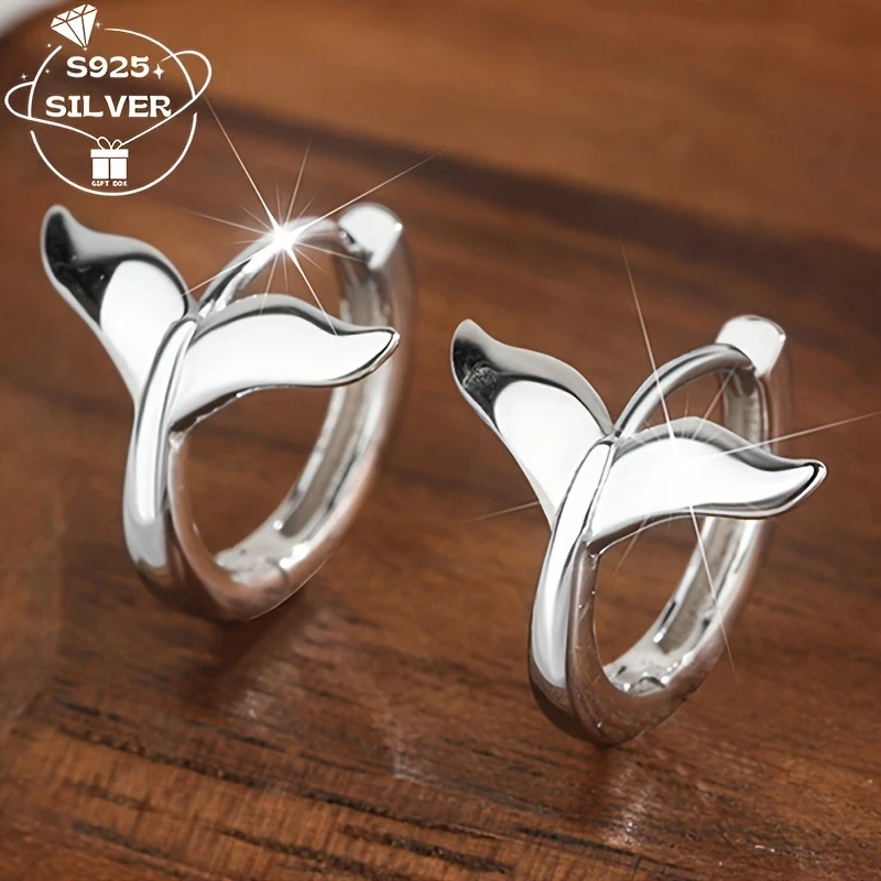 925 Silver Exquisite Fish Tail Women's Stud Earrings - Perfect Pride Month, Bridesmaid Gift, Music Festival, and Beach Vacation Accessory