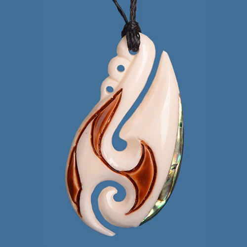 Bone Stylized Hook Pendant