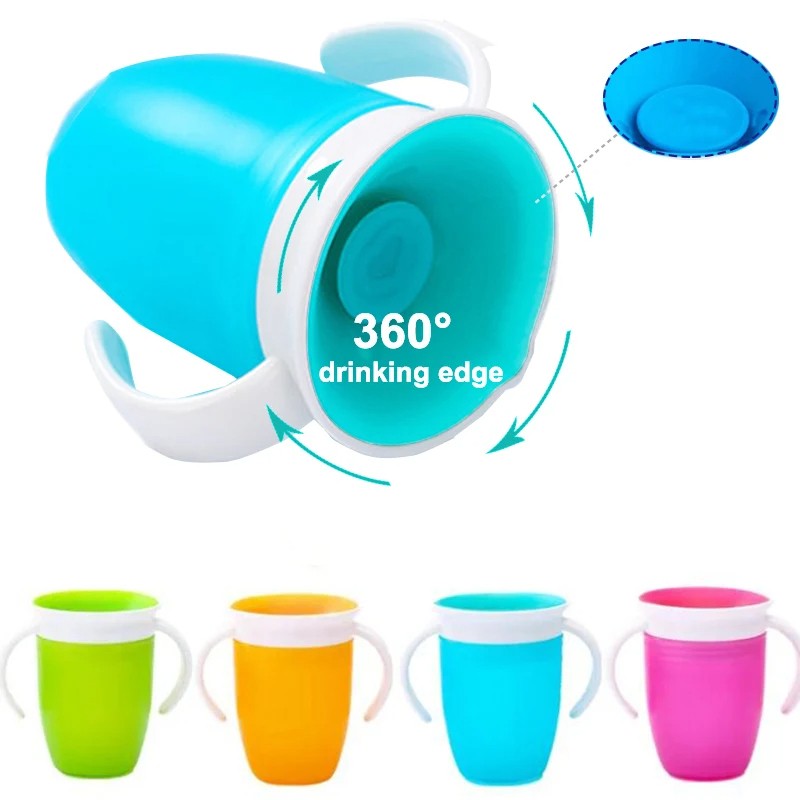 Baby Water Cups 360 Degrees Rotated  Leakproof Learning Drinking Cup for Infants