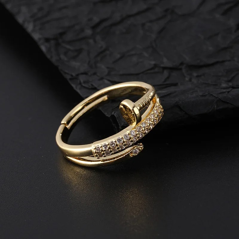 Trend Shine Zircon Nail Rings for Women Girls