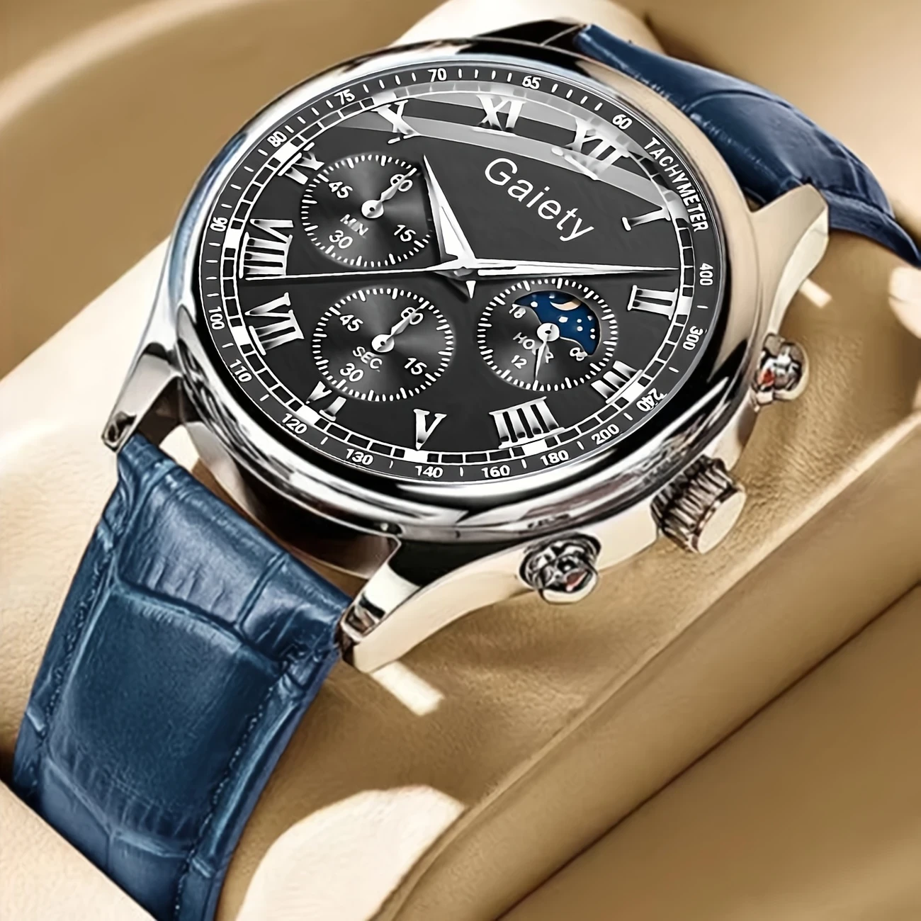 GAIETY Mens Luxury Quartz Watch Classic Elegance Meets Sporty Versatility