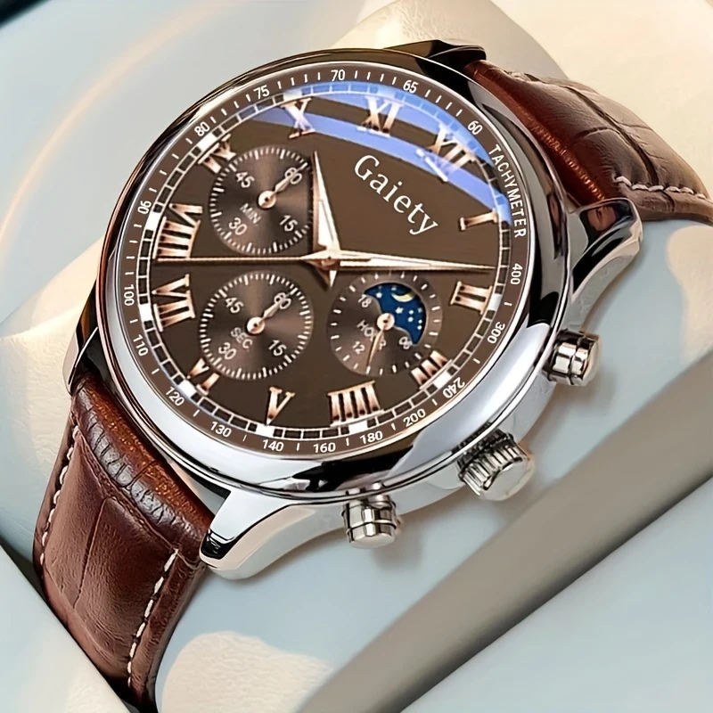 GAIETY Mens Luxury Quartz Watch Classic Elegance Meets Sporty Versatility
