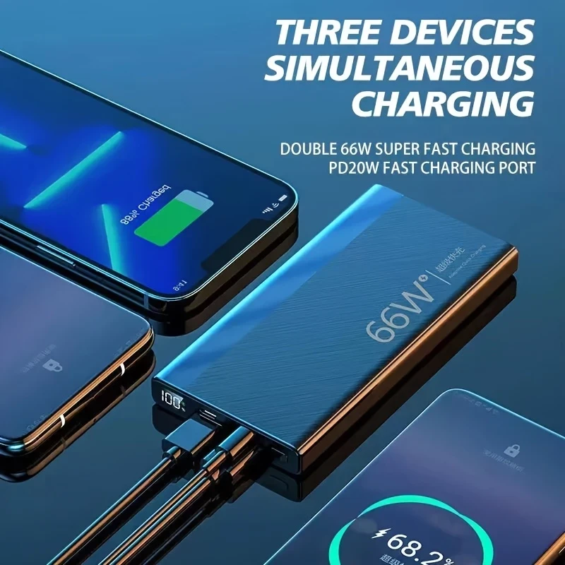 66W 20000mAh Power Bank Fast Charging Portable Charger  Ultimate External Battery with PD 18W Support