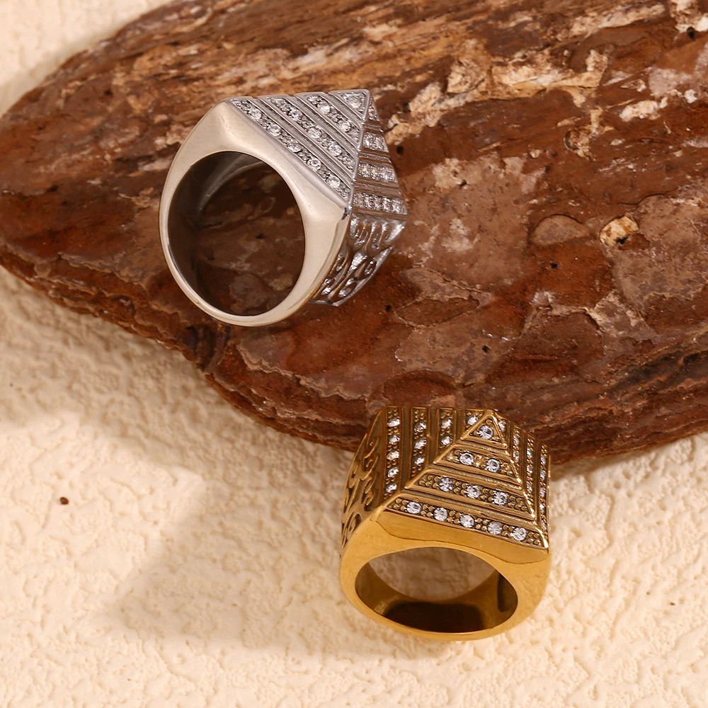 MamacitaSlay New In Vintage Four Story Pyramid Vine Waterproof Mens Ring