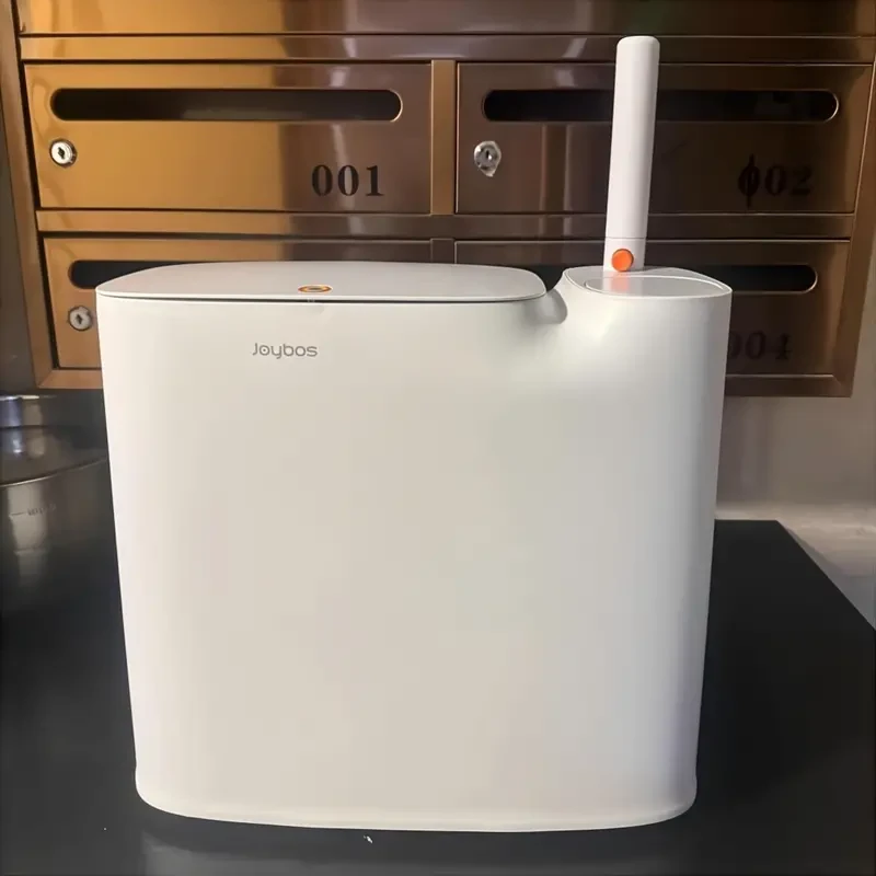 Press-Top Plastic Wastebasket with Toilet Brush Set