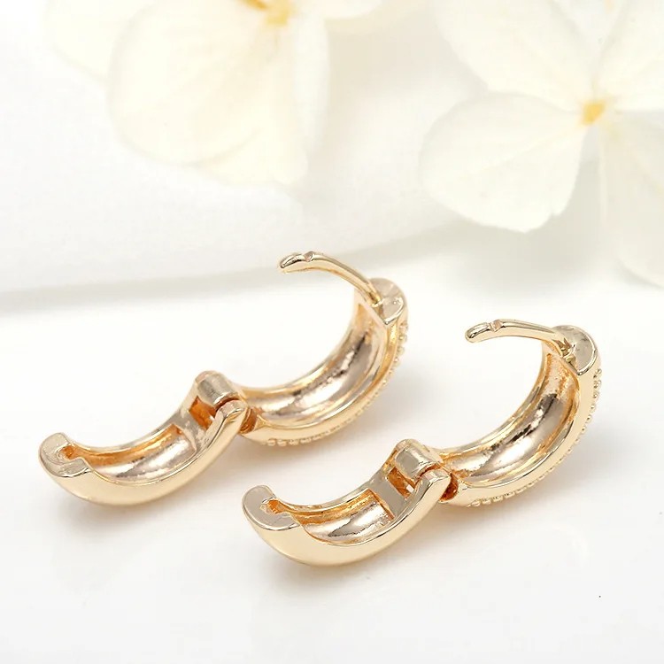 Trendy Gold Color Prevent Allergy Mini Hoop Earrings for Women