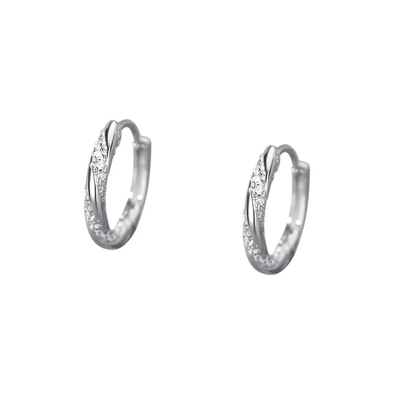 Mobius Circle Zirconia Hoop Earrings