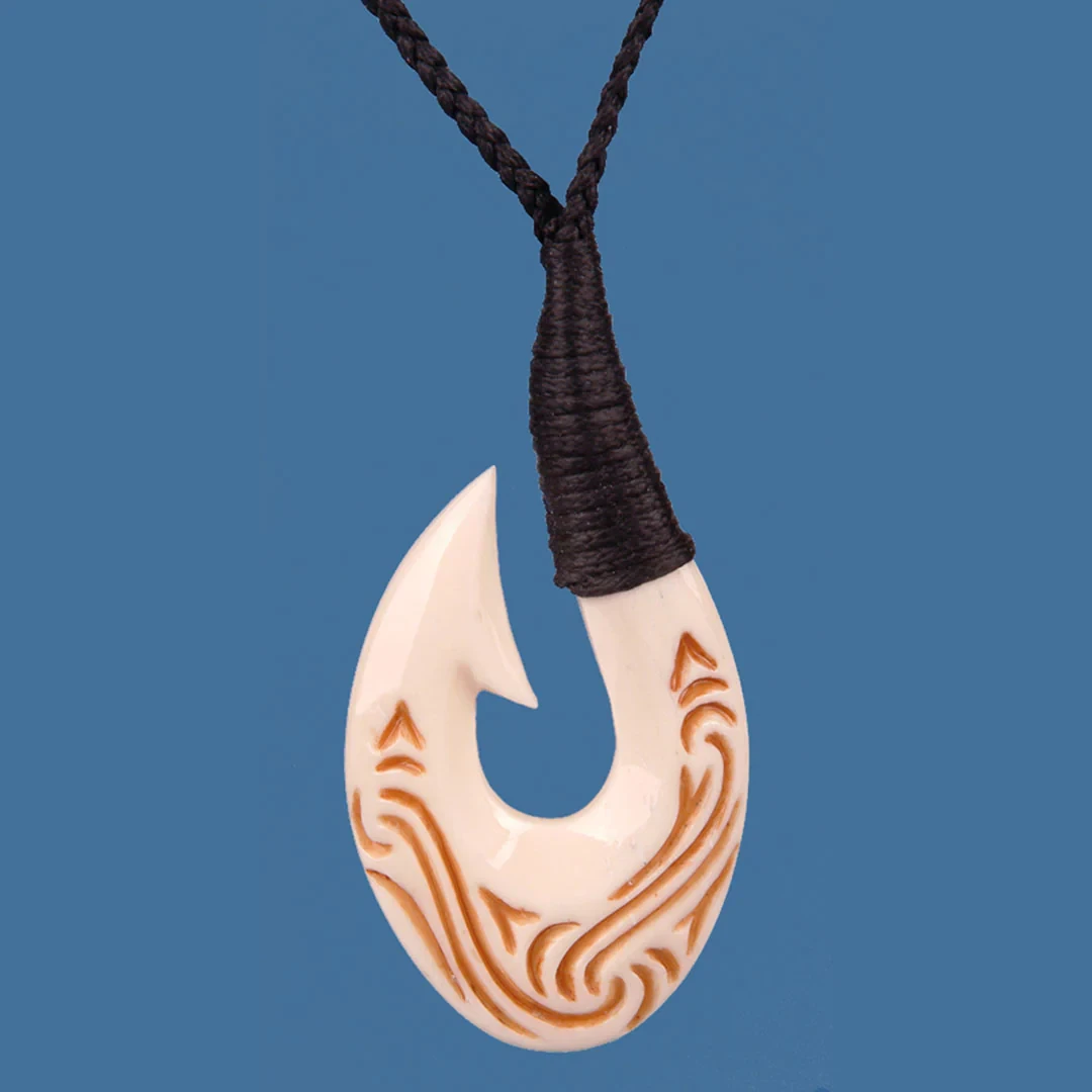 Bone Bound Hook Pendant with Staining