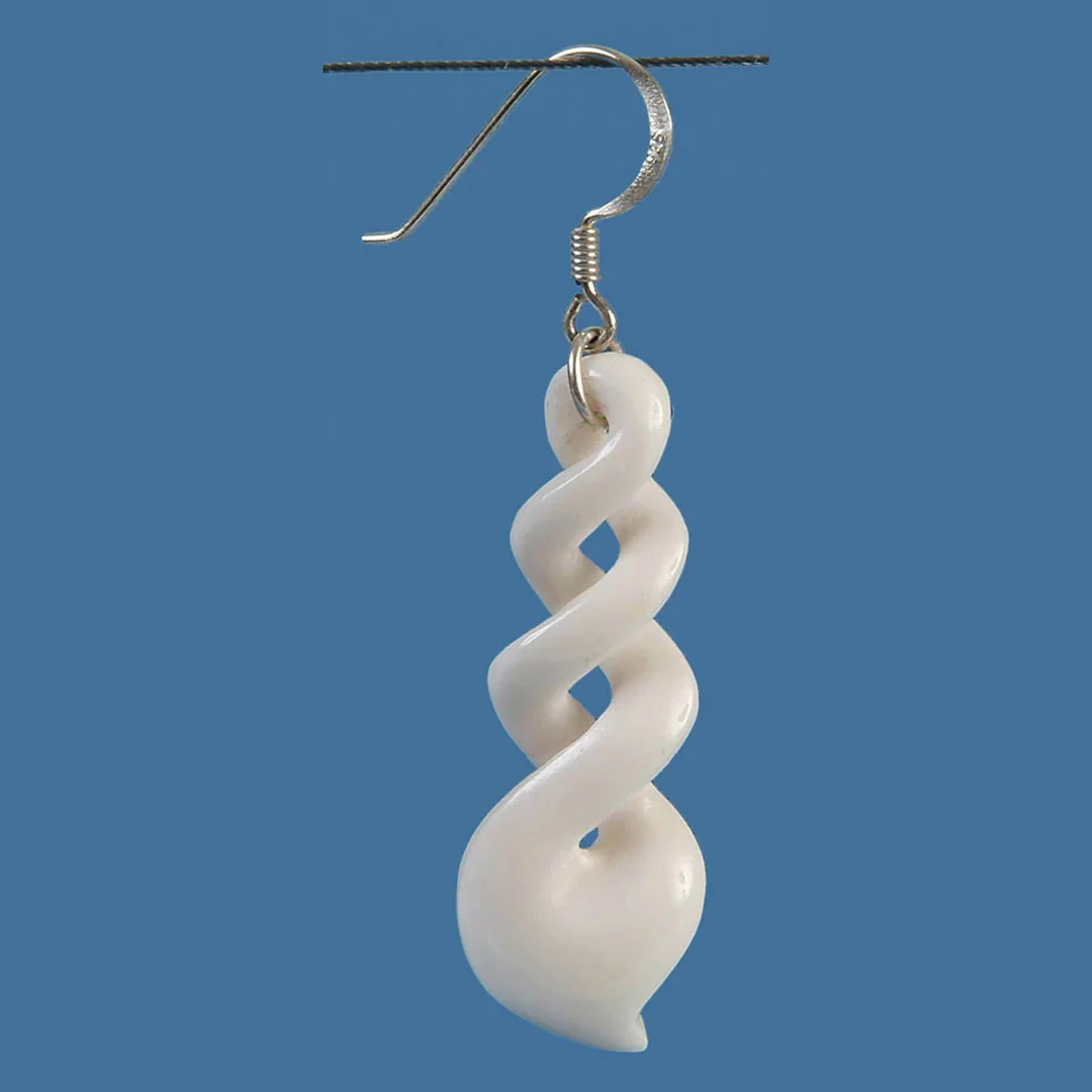 Bone Triple Twist Earrings