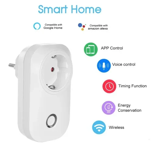 Tuya Wifi Smart Socket Plastic US European Australia British