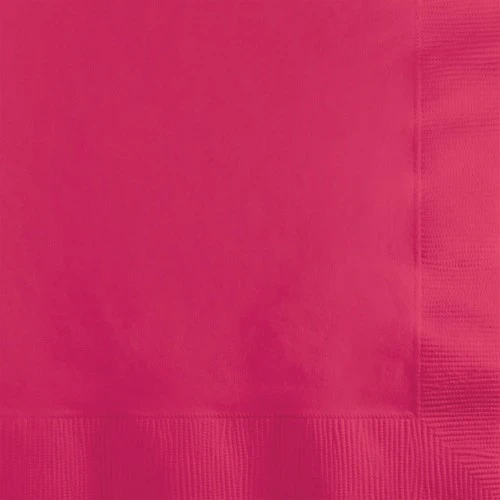 Hot Magenta Beverage Napkins - Pack of 50