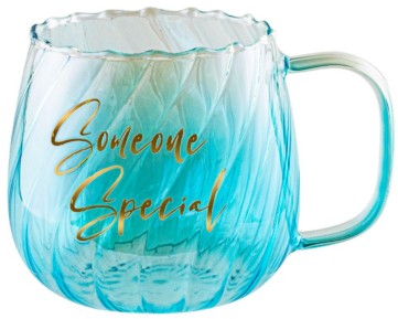 SOMEONE SPECIAL BLUE FLUTED GLASS 650ML