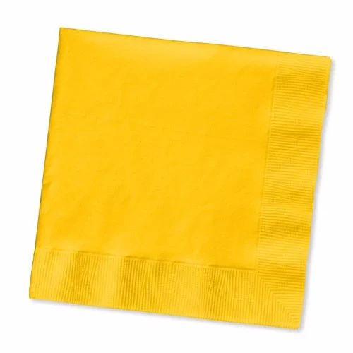 School Bus Yellow Beverage Napkins - Pack of 50
