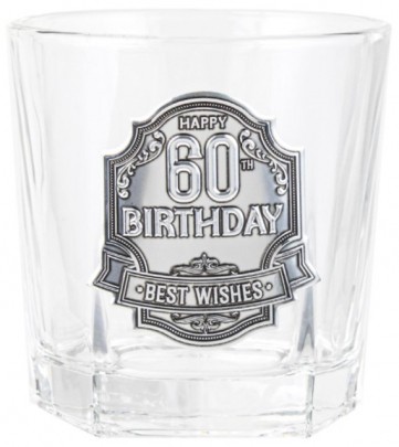 60TH BADGE SPIRIT GLASS 210ML