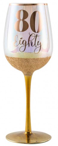 80TH GLITTERATI WINE GLASS 430ML