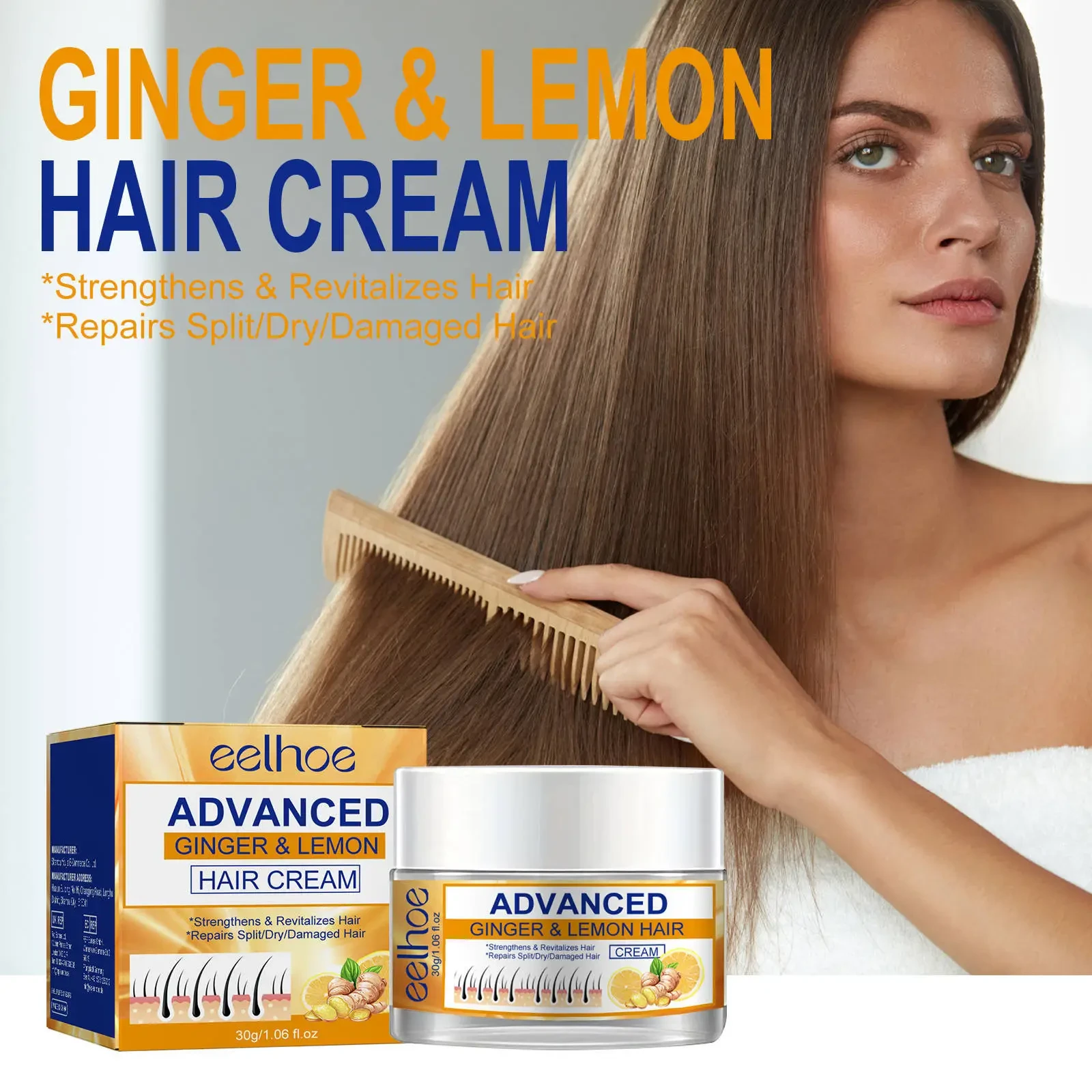 Ginger Lemon Nourishment Cream Repair Dry Manic Soft Hair