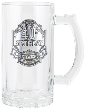 40TH BADGE TANKARD 490ML