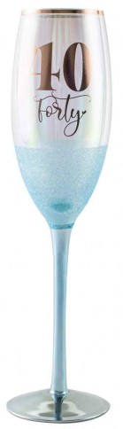 40TH GLITTERATI CHAMPAGNE GLASS 150ML