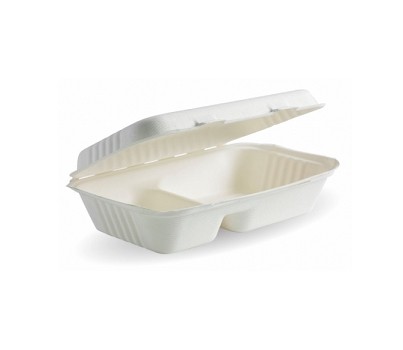 CLAMSHELL BIOCANE 2COM 9x6x3" WHT 125s/PKT(BIOPAK B-HL-96-2)