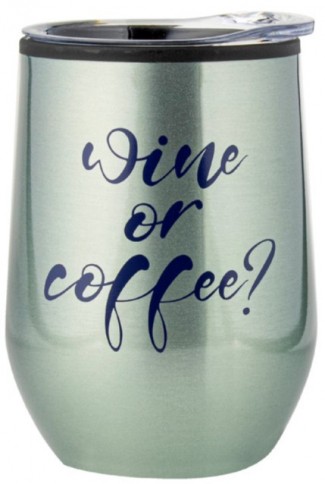 WINE OR COFFEE DOUBLE WALLED THERMOS TUMBLER 360ML