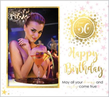 **50TH MDF GOLD FOIL PF 6X4